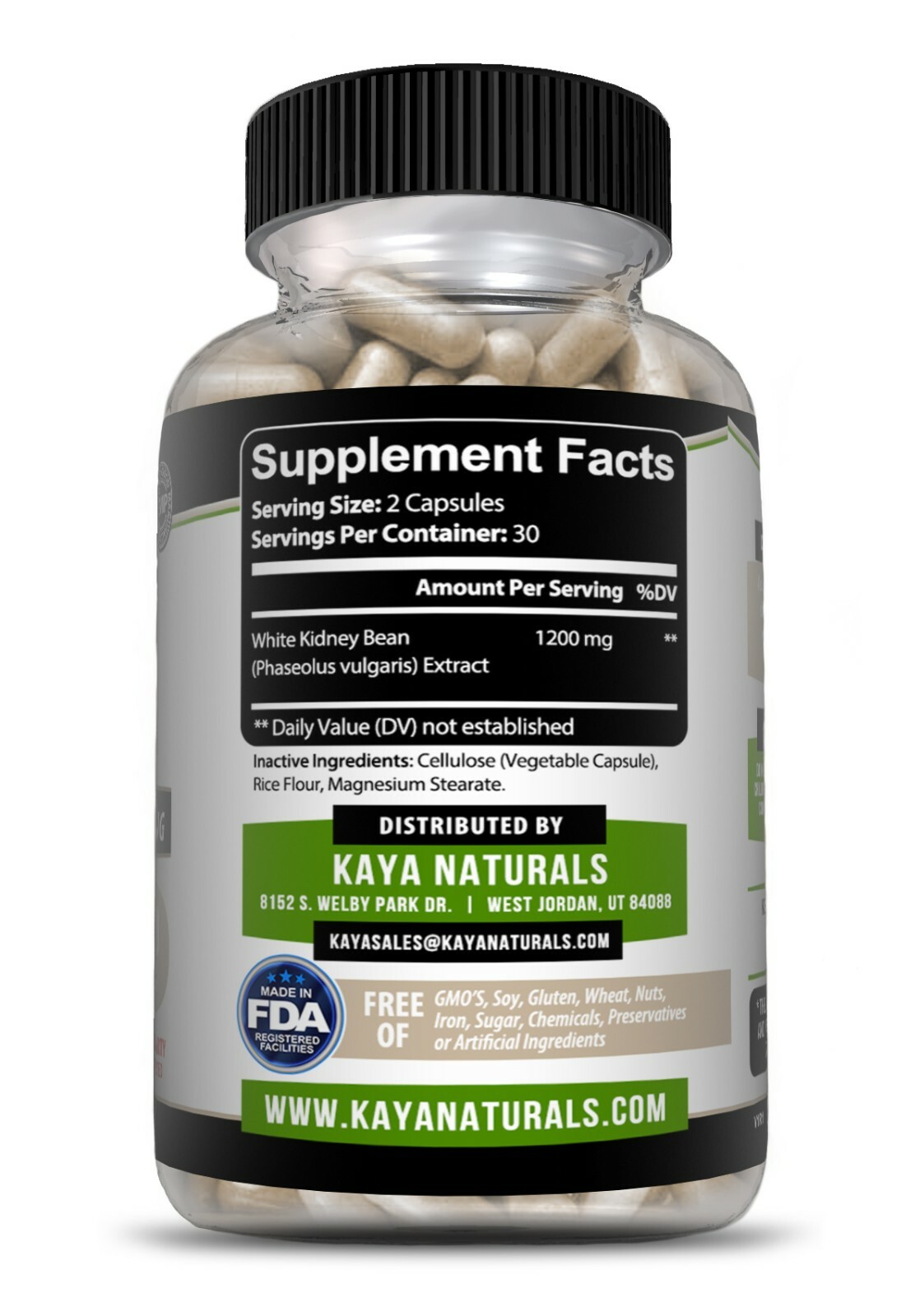 White Kidney Bean Capsule, Fat & Carb Blocker, Appetite Suppressant, Weight Loss