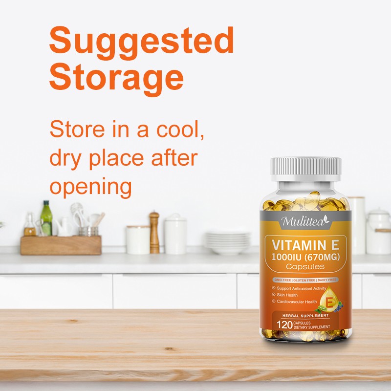 Vitamin E 1000 IU Softgels – Natural Antioxidant for Skin, Immune & Cell Support