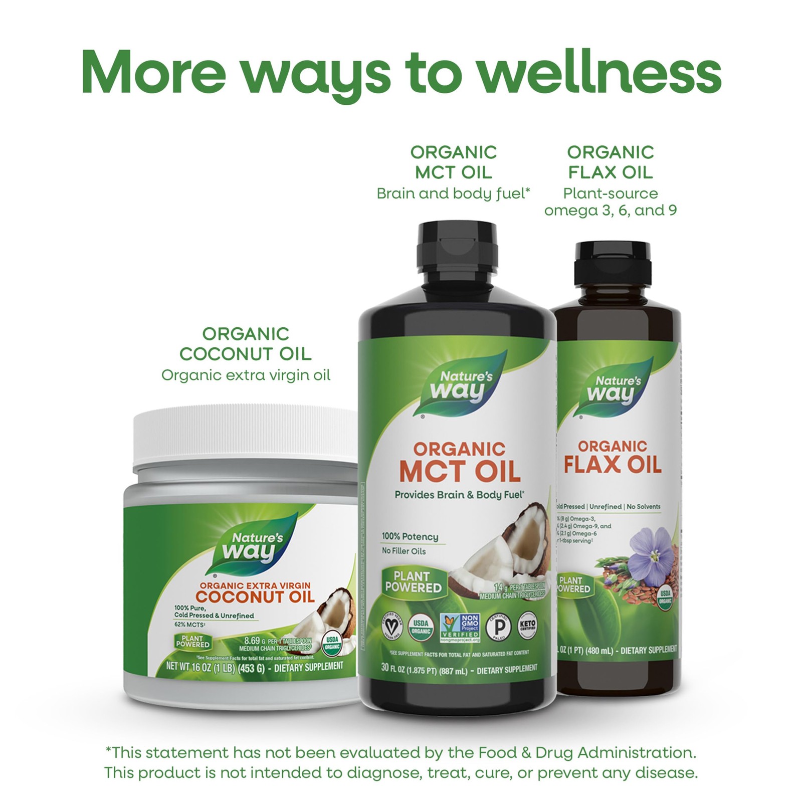 Nature’s Way Organic MCT Oil, Brain and Body Fuel*, 30 Fl Oz (Pack of 1)