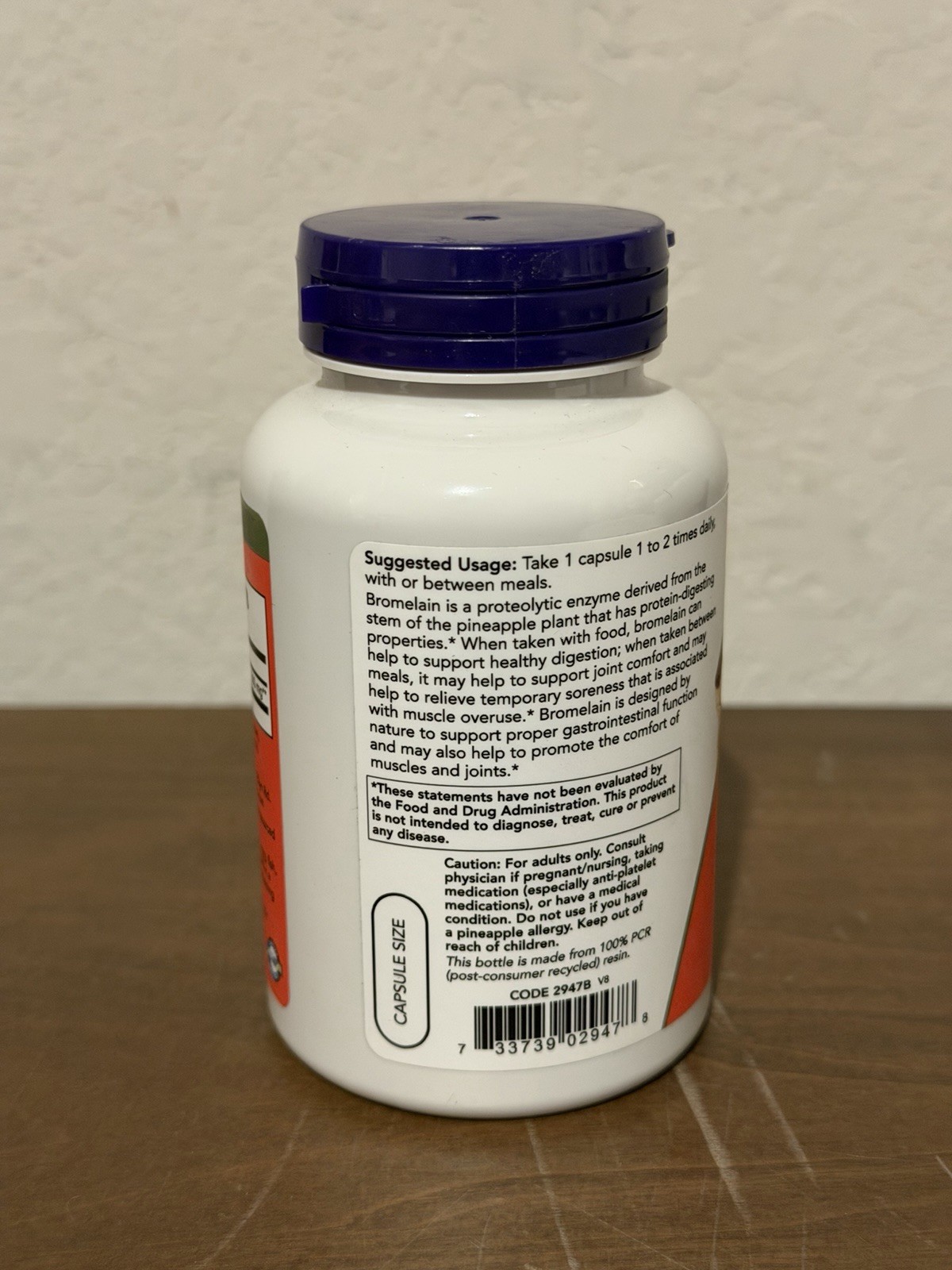 Now Supplements NOW1386 500 mg Bromelain Capsules 120 Pcs