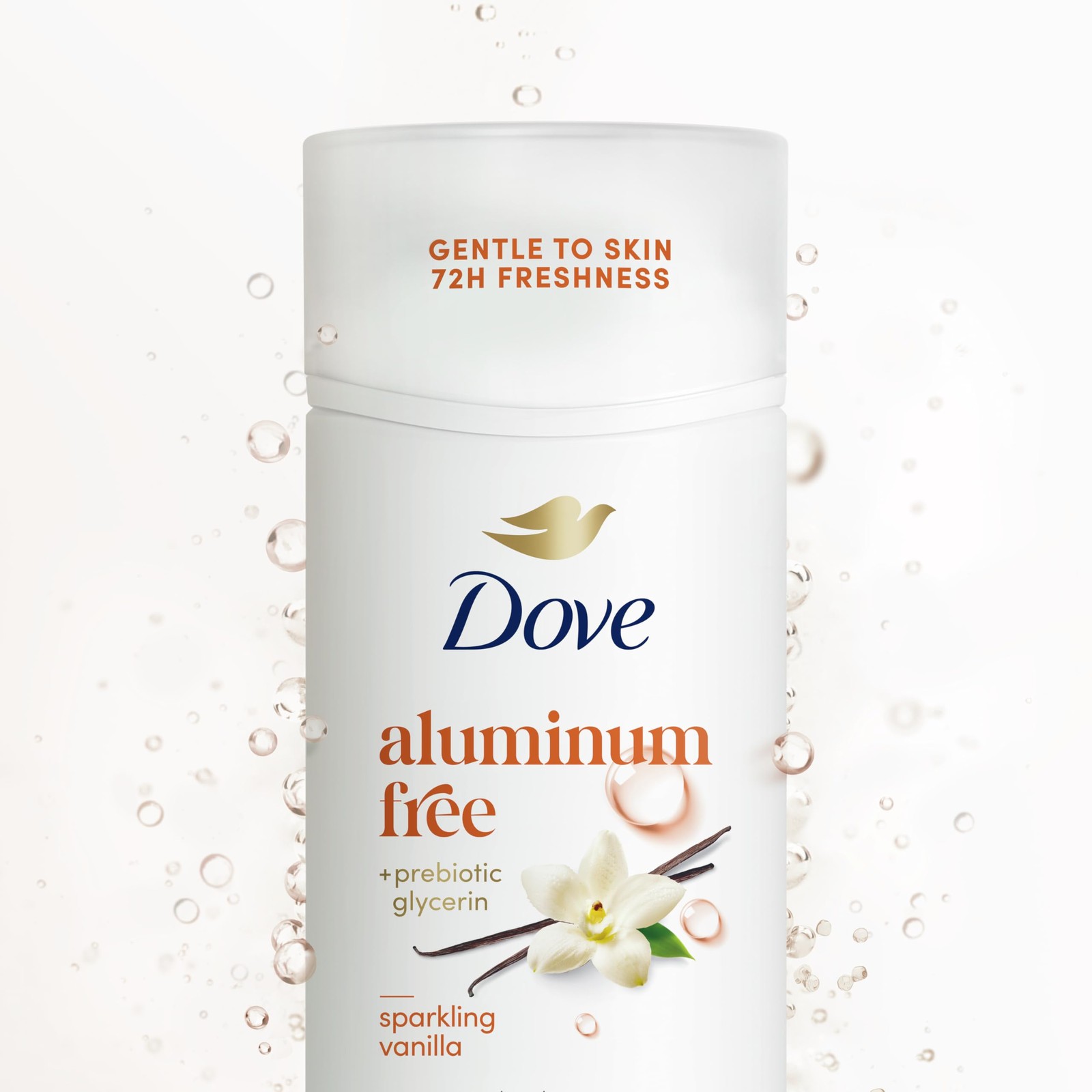 Dove Deodorant Stick Sparkling Vanilla for 72 2.4 Ounce (Pack of 1), Orange