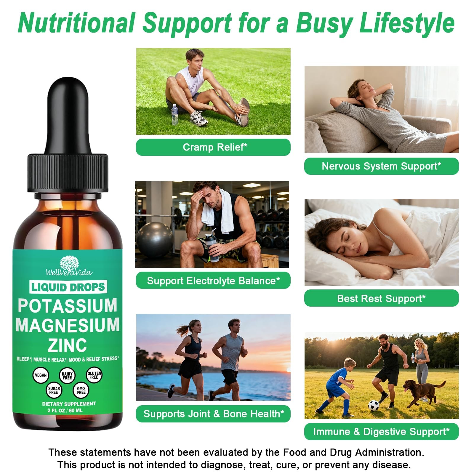 Potassium Magnesium Supplement Liquid, Electrolyte 2 Fl Oz (Pack of 1)