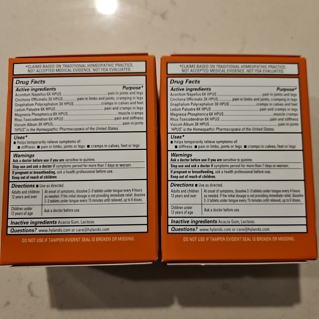Hyland’s Leg Cramps 100 Quick Dissolving Tablets X2 Exp 2026+