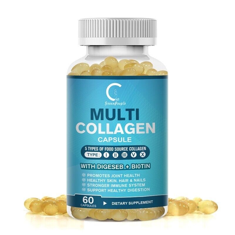 Collagen Peptides Types I, II, III, V, X 2000mg Pills Anti-Aging Skin 60-600ct