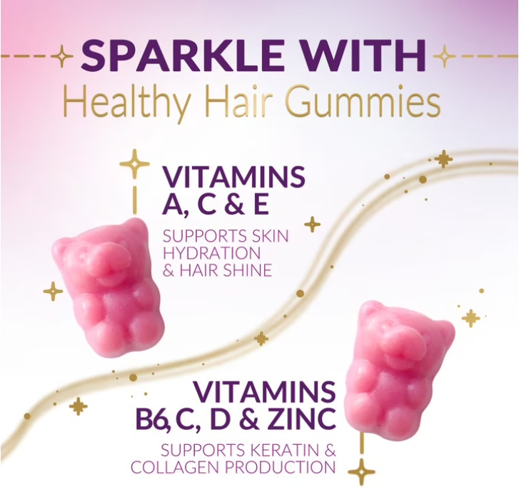 Hair Gummies 5000mcg Biotin Vitamins C & E for Healthy Hair, Skin, & Nails