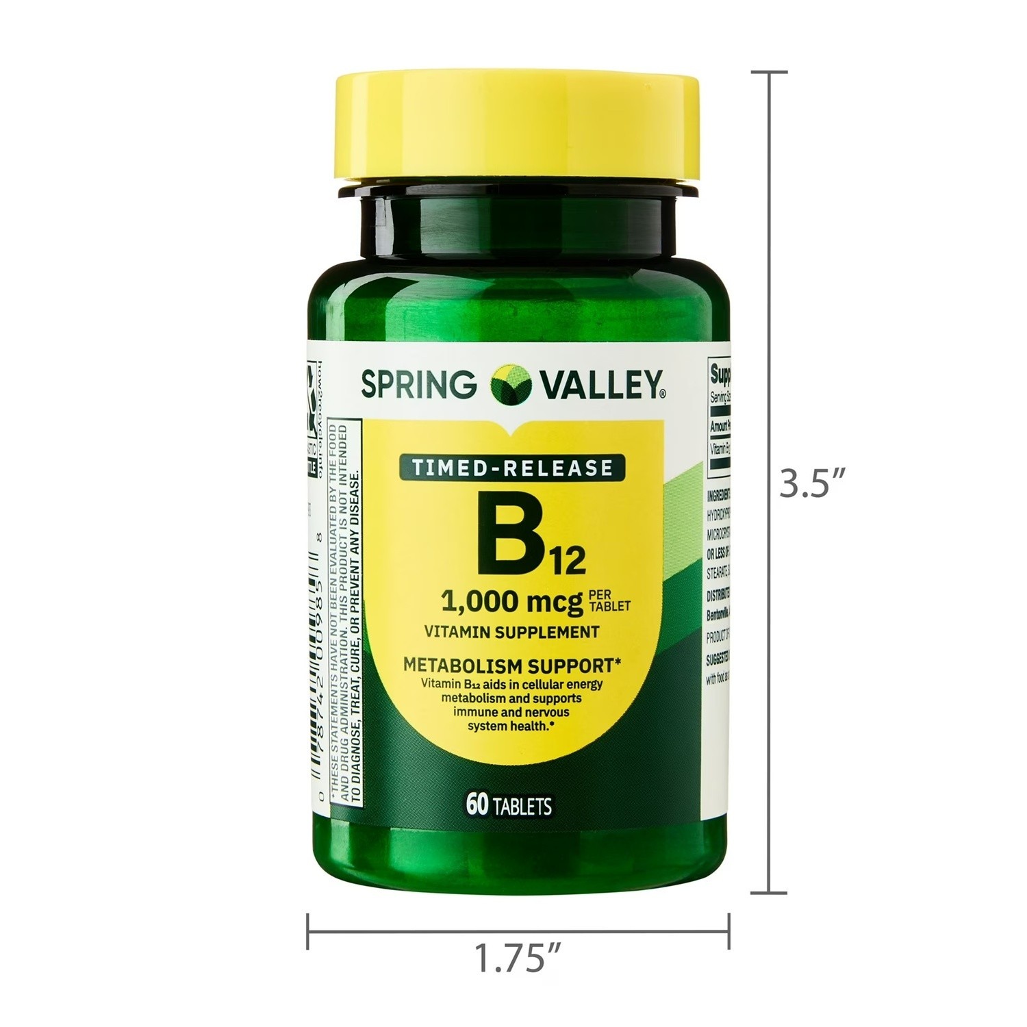 Vitamin B12 1000 Mcg Supports Heart Energy Metabolism Nervous System, 60 Tabs