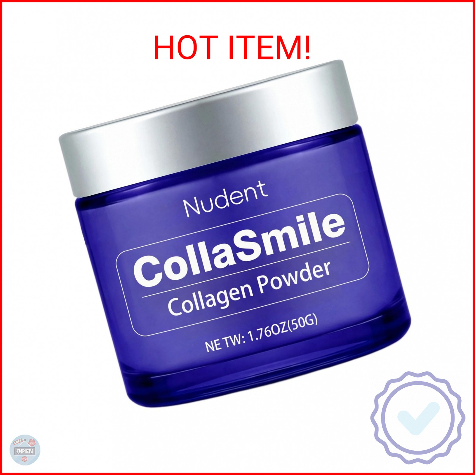 Nudent CollaSmile Collagen Tooth Powder with Hydroxyapatite – Enamel Strengtheni