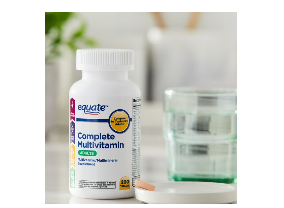 Equate Complete Multivitamin/Multimineral Supplement Tablets,Adults, 200Count,2P