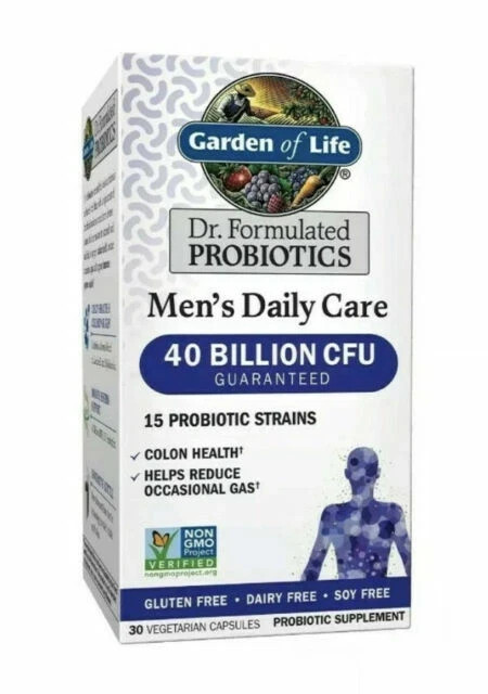 Garden of Life Men’s Daily Care Probiotic 40 Billion CFU 30 Capsules 08/2026