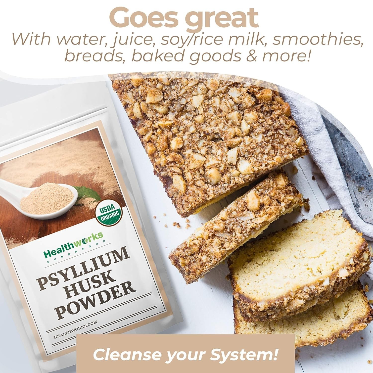 Versatile 32 Oz Organic Psyllium Husk Powder – Ideal for Clean Eating & Health