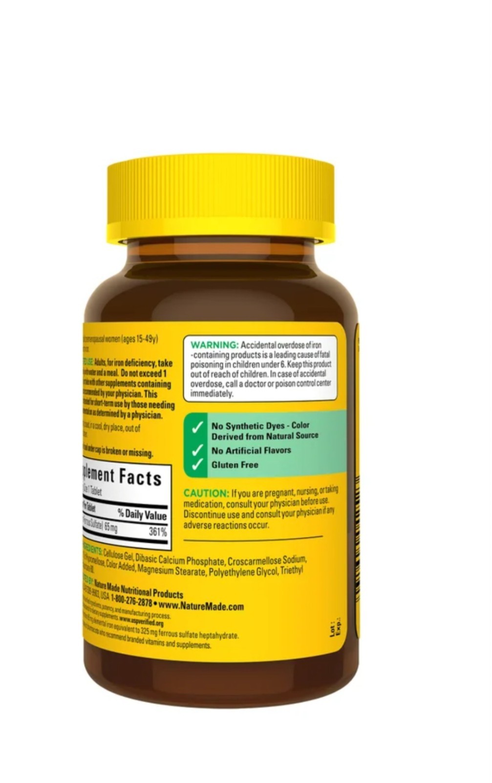 NEW Nature Made Iron 65 mg – 365 Tablets Dietary Supplement EXP 6/2028