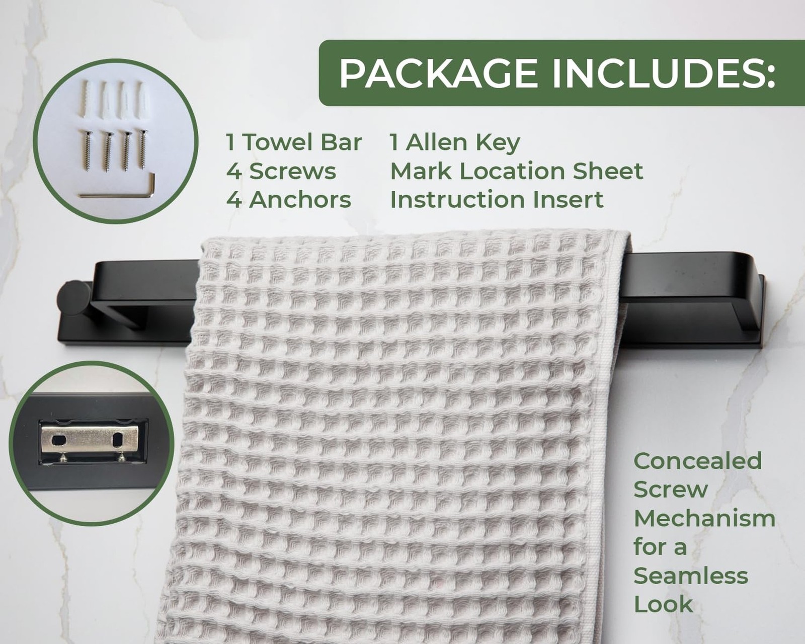 Saffron & Sage Towel Rack for Bathroom Wall Mounted, 17 Inch Heavy Duty Stain…