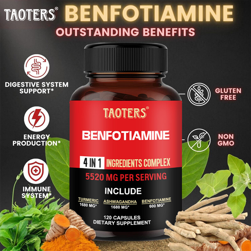 Contains 600 Mg Benfotiamine and 140mg Curcumin Per Serving |Vegetarian Capsules