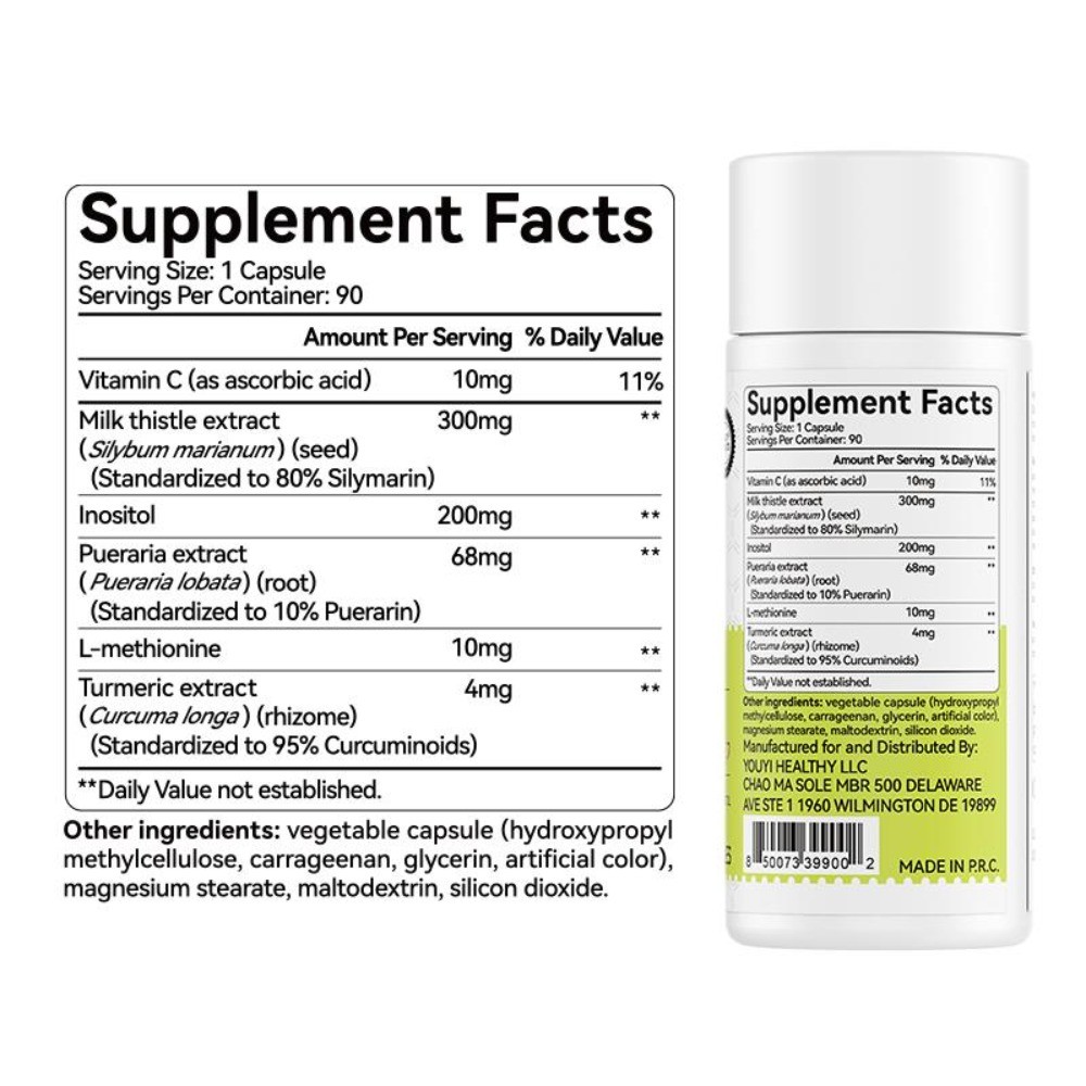 Milk Thistle Liver Detox Supplement – 300mg Silymarin – OXYENERGY – 90 Veg Capsu