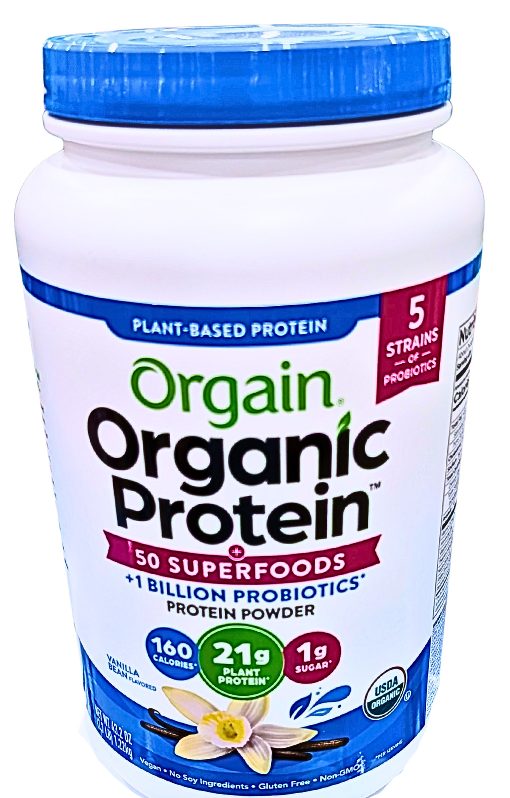 Orgain Organic Protein & Superfoods Vanilla Bean Flavor 2.7 Lbs EXP 01/2027