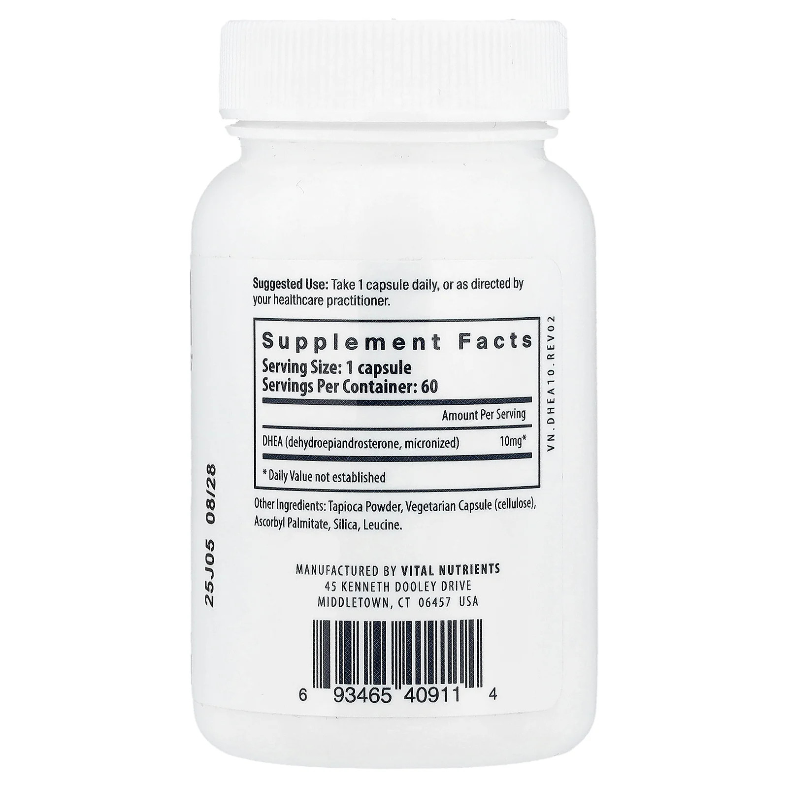 DHEA (Micronized), 10 mg, 60 Vegan Capsules