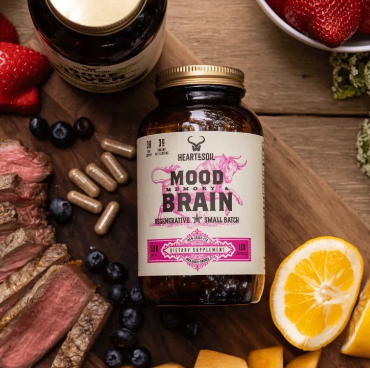 HEART & SOIL – 100% Grass Fed & Finished Mood, Memory & Brain – 180 Capsules