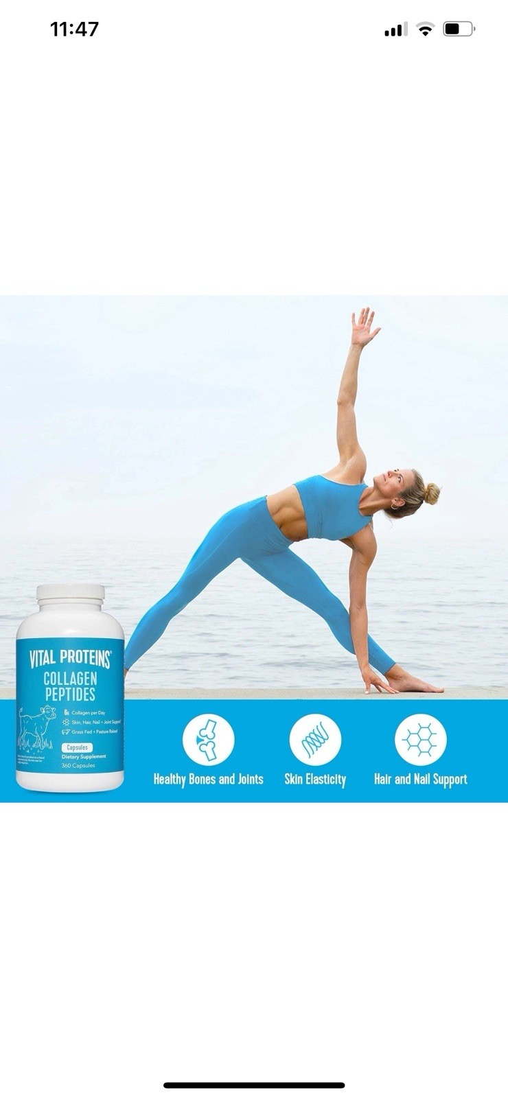 6 Vital Proteins Collagen Peptides 360 Cp Grass Whole Skin Hair Nails 6X360=2160