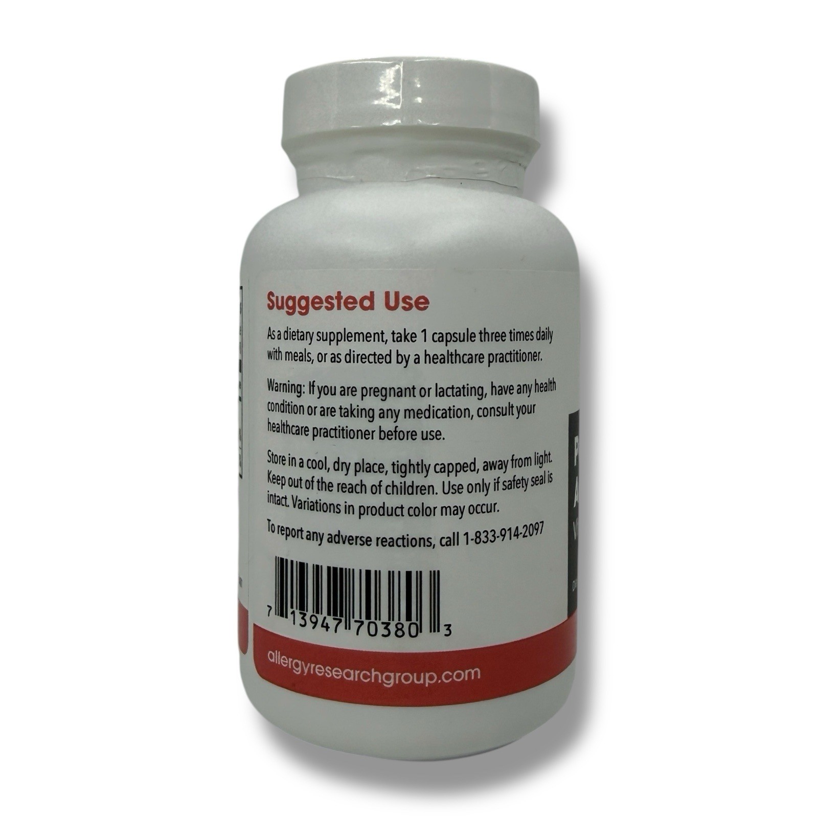 Pantothenic Acid Vitamin B5 500mg Allergy Research Group 90 Veg Caps EXP: 10/26