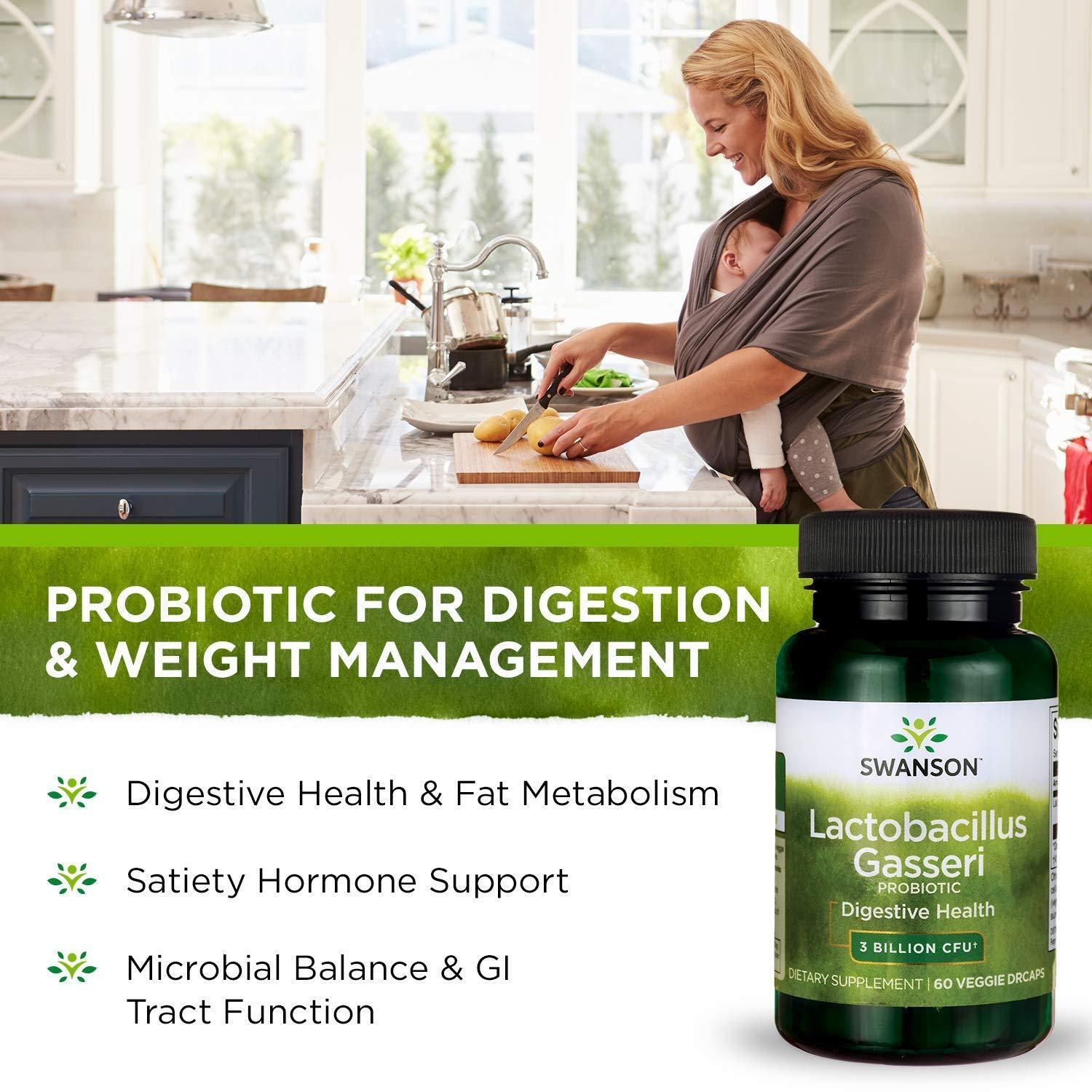 Swanson Lactobacillus Gasseri 3 Billion CFU Digestive Health Fat Metabolism