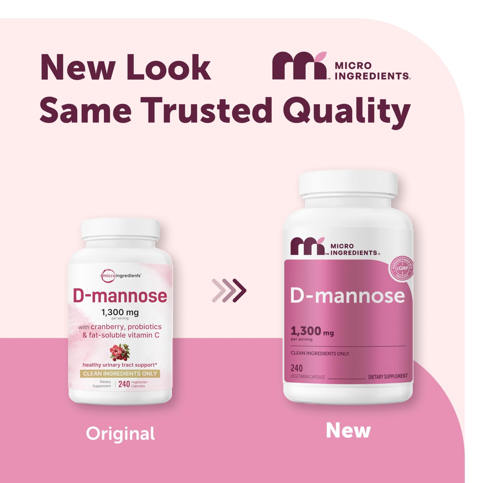 Micro Ingredients D Mannose 1,300mg Per Serving with 240 Count (Pack of 1)