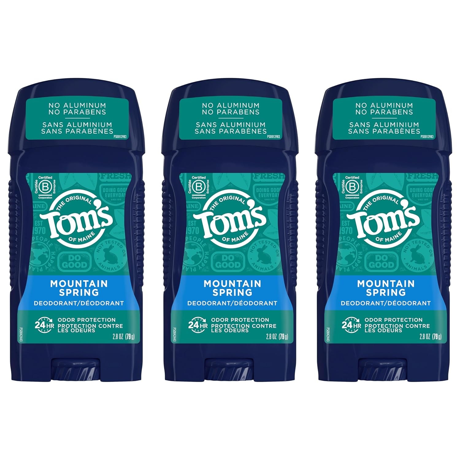 Tom’s of Maine Natural Deodorant for Men, Mountain Spring, 2.8 oz. 3-Pack