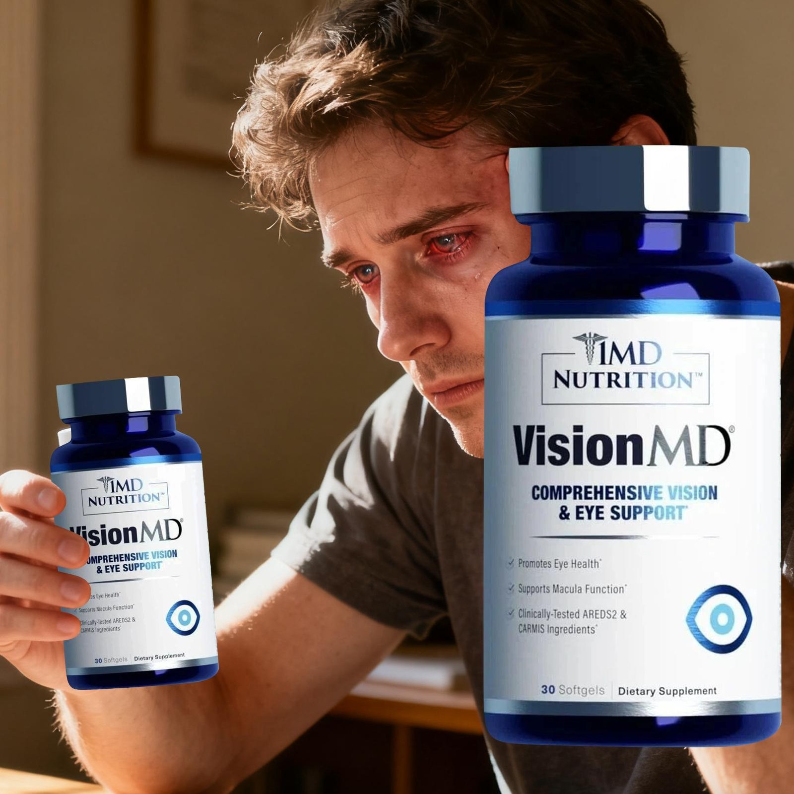 3X 1MD Nutrition Vision MD Eye Vitamin CARMIS – Eye Supplement – 30 Softgels