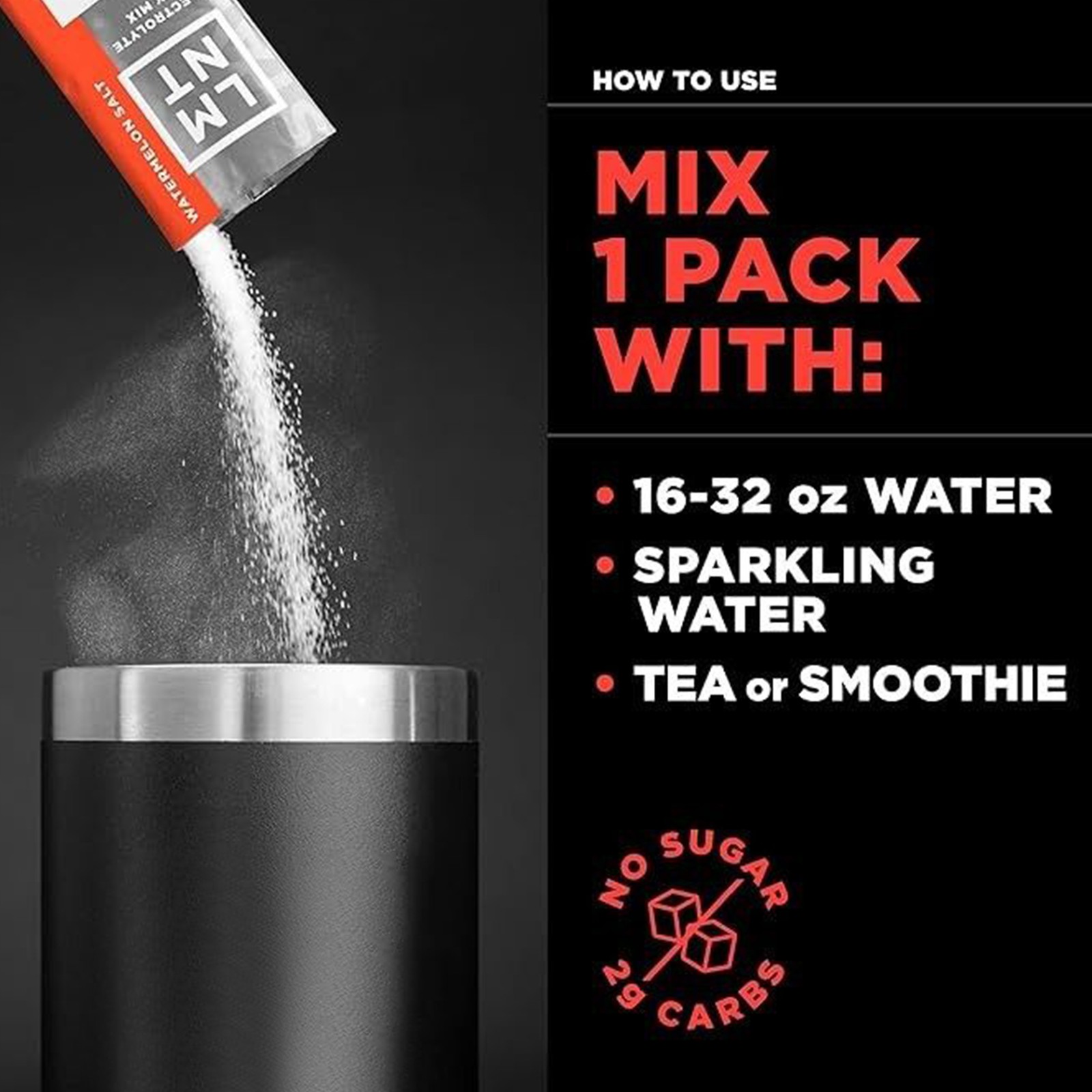 LMNT Zero Sugar Electrolytes – Watermelon Salt | Drink Mix | 30-Count
