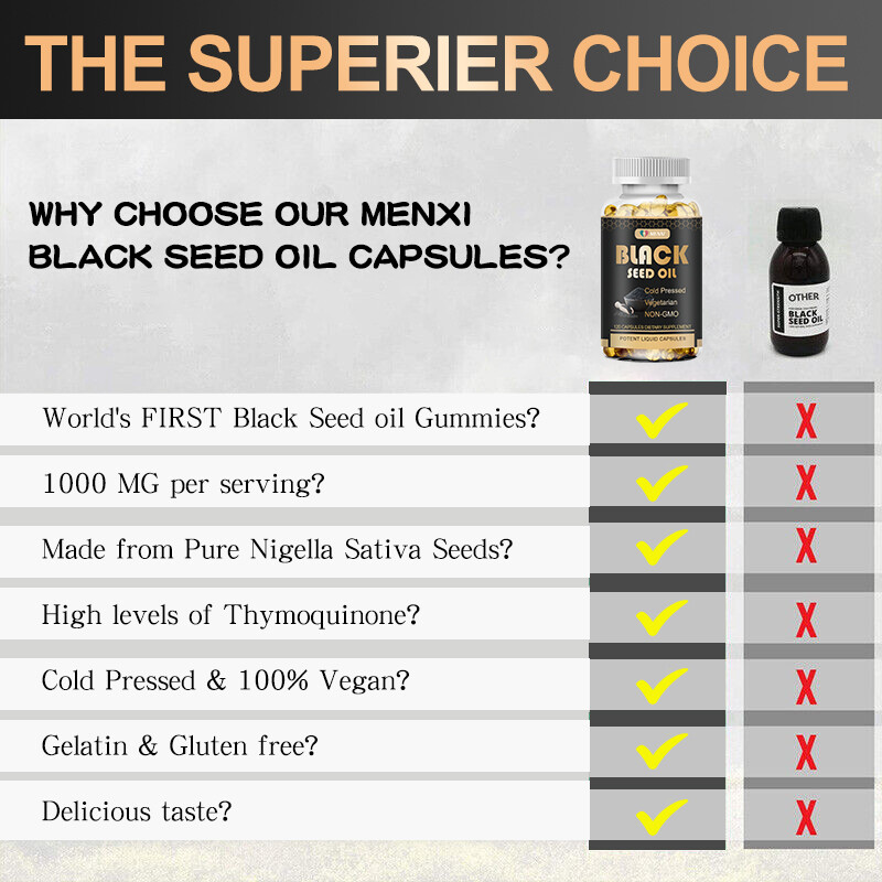 1000mg Black Seed Oil Pills,Premium Cold Pressed,Non-GMO,Vegan,Premium BlackSeed