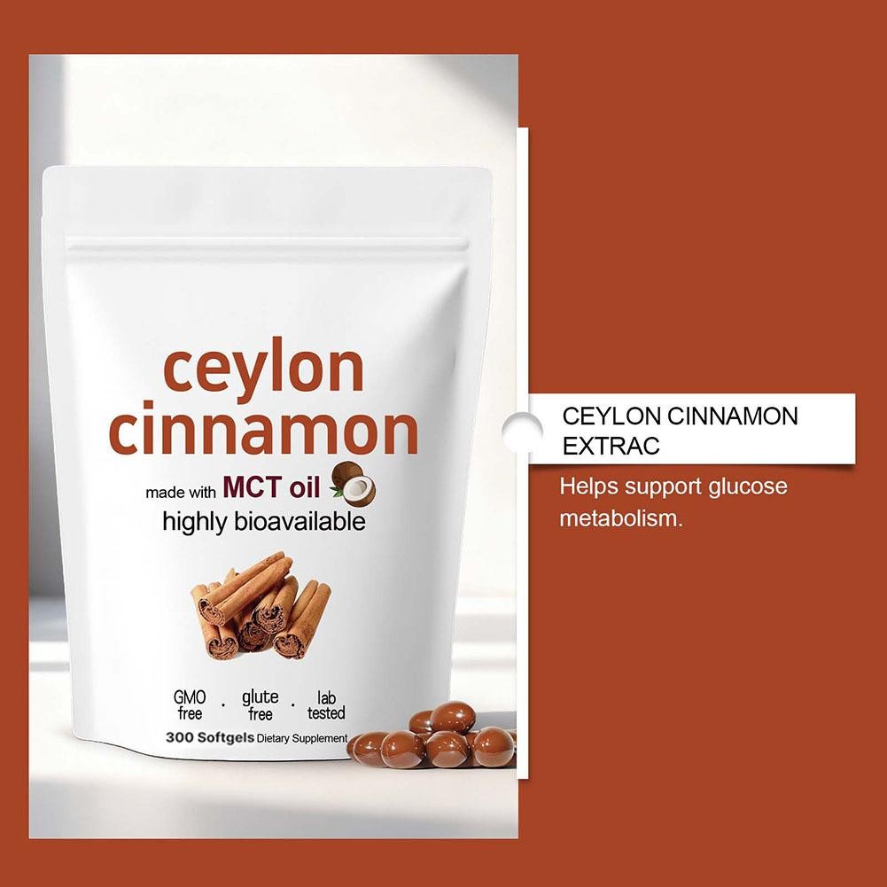 2PACK 7200Mg Equivalent |300Softgels with MCT Oil|HighlyBioavail Ceylon Cinnamon