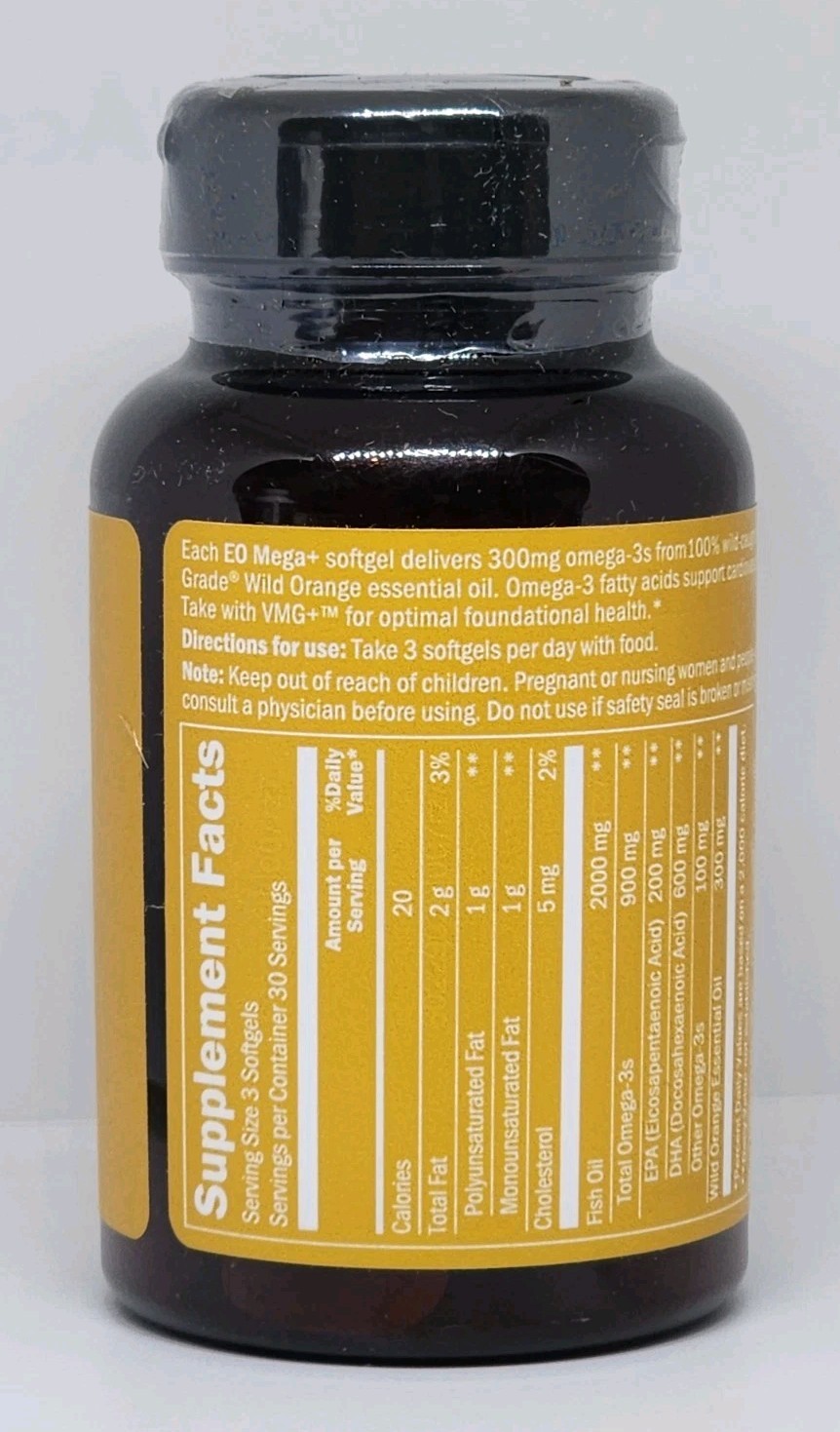 doTERRA EO Mega+ Essential Oil Omega Complex Supplement 90 Softgels Exp. 07/2026