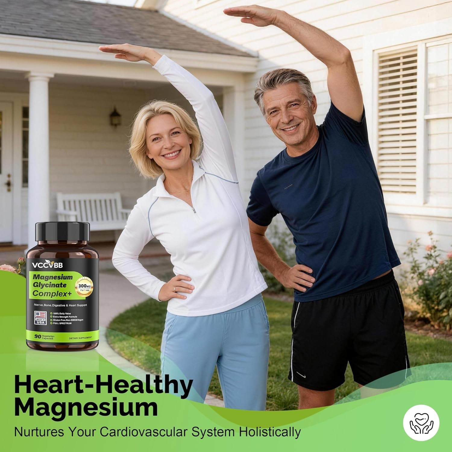 Magnesium Glycinate, 300mg Elemental Magnesium Complex, Vegan | With oxide, taur