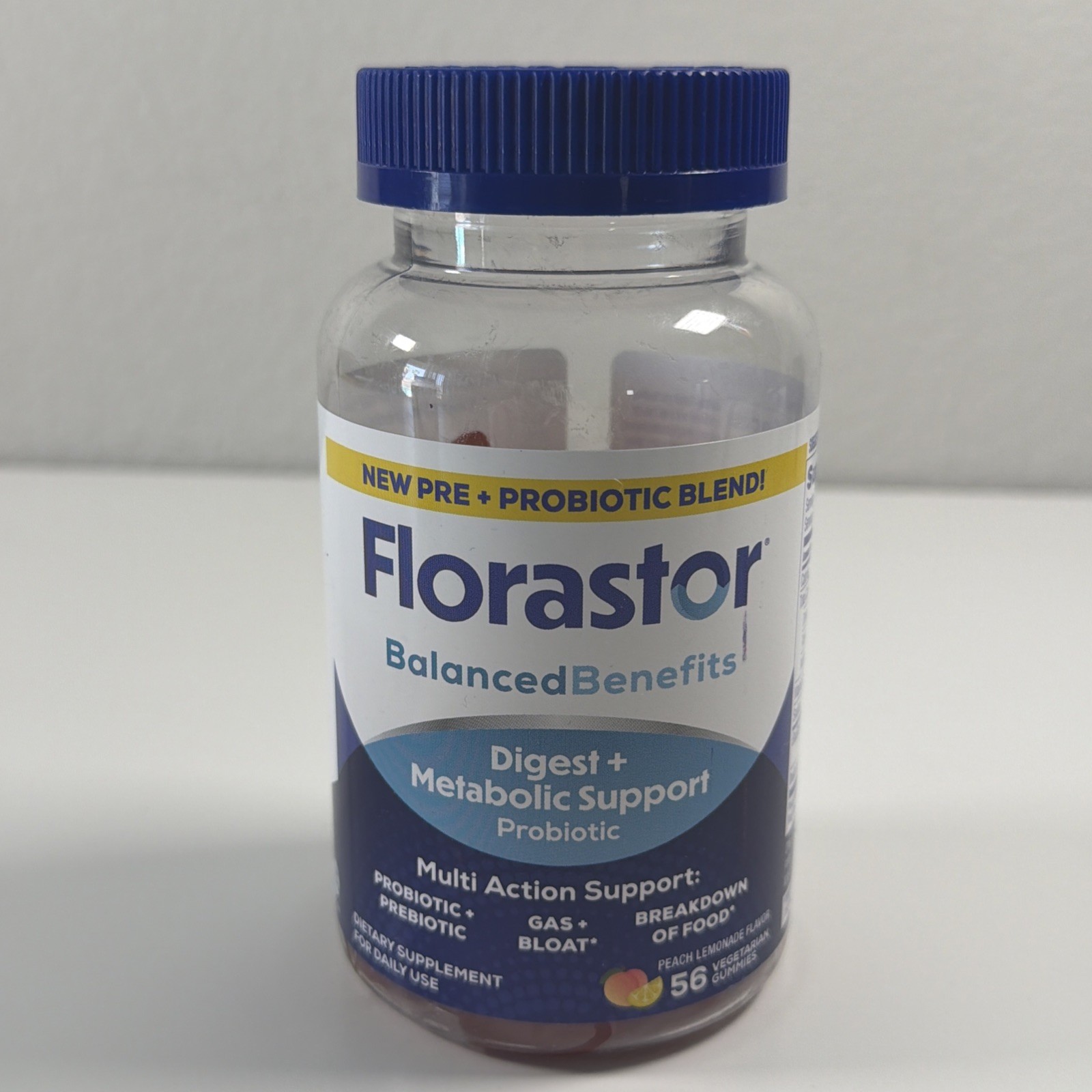 Florastor Prebiotic & Probiotic Digestive & Metabolic Support 56ct 08/2027 Peach