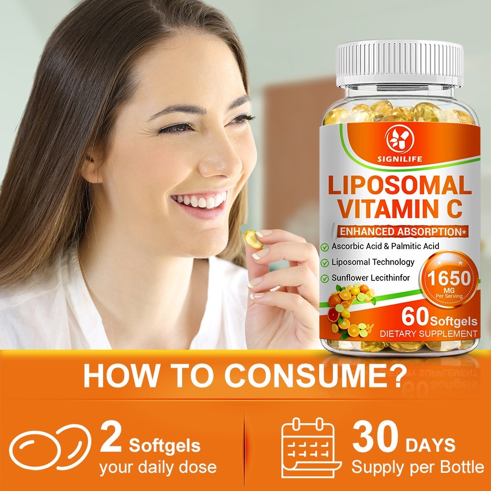 Liposomal Vitamin C 1650mg -60 Capsules – High Absorption Supplements.