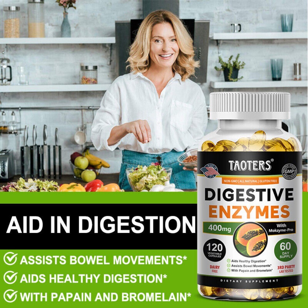 Digestive Enzyme Complex Premium Multi-Strain Probiotics with Papain & Bromelain