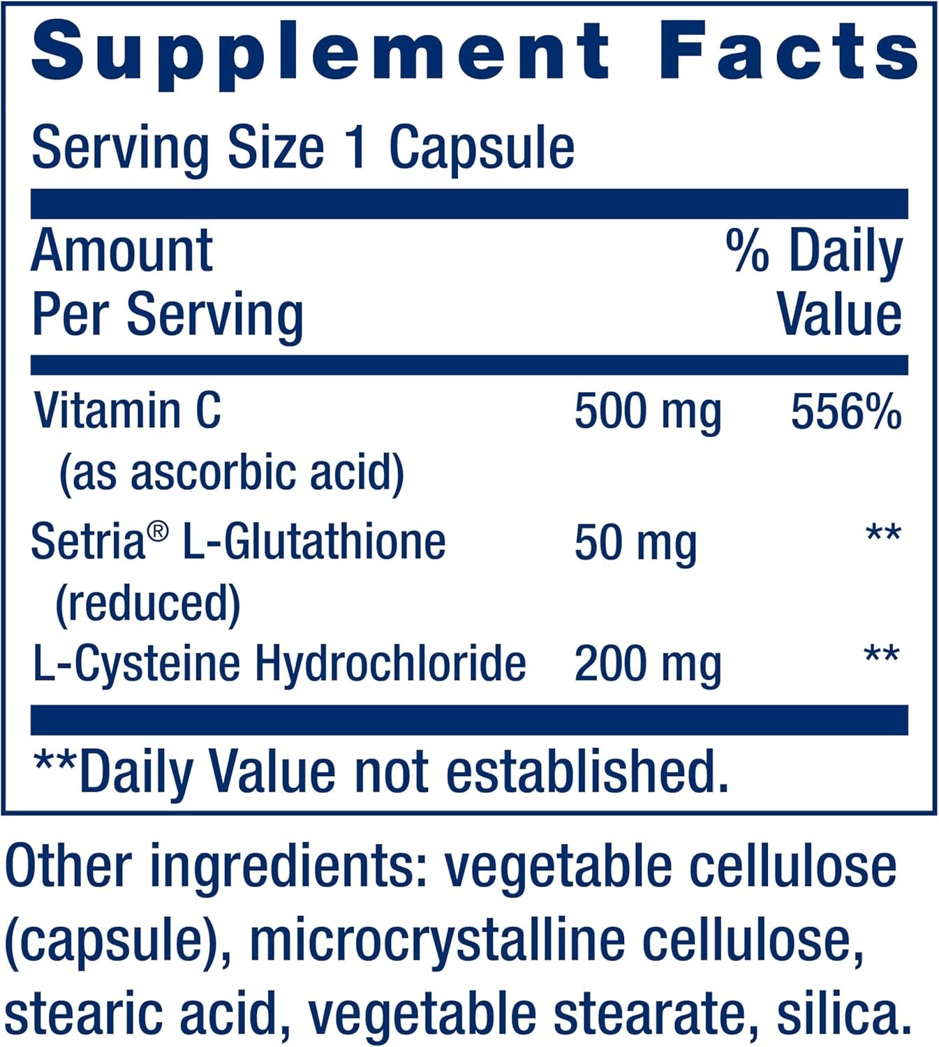 L-Glutathione, Cysteine and Vitamin C 100 Caps Amino Acid Immune Life Extension