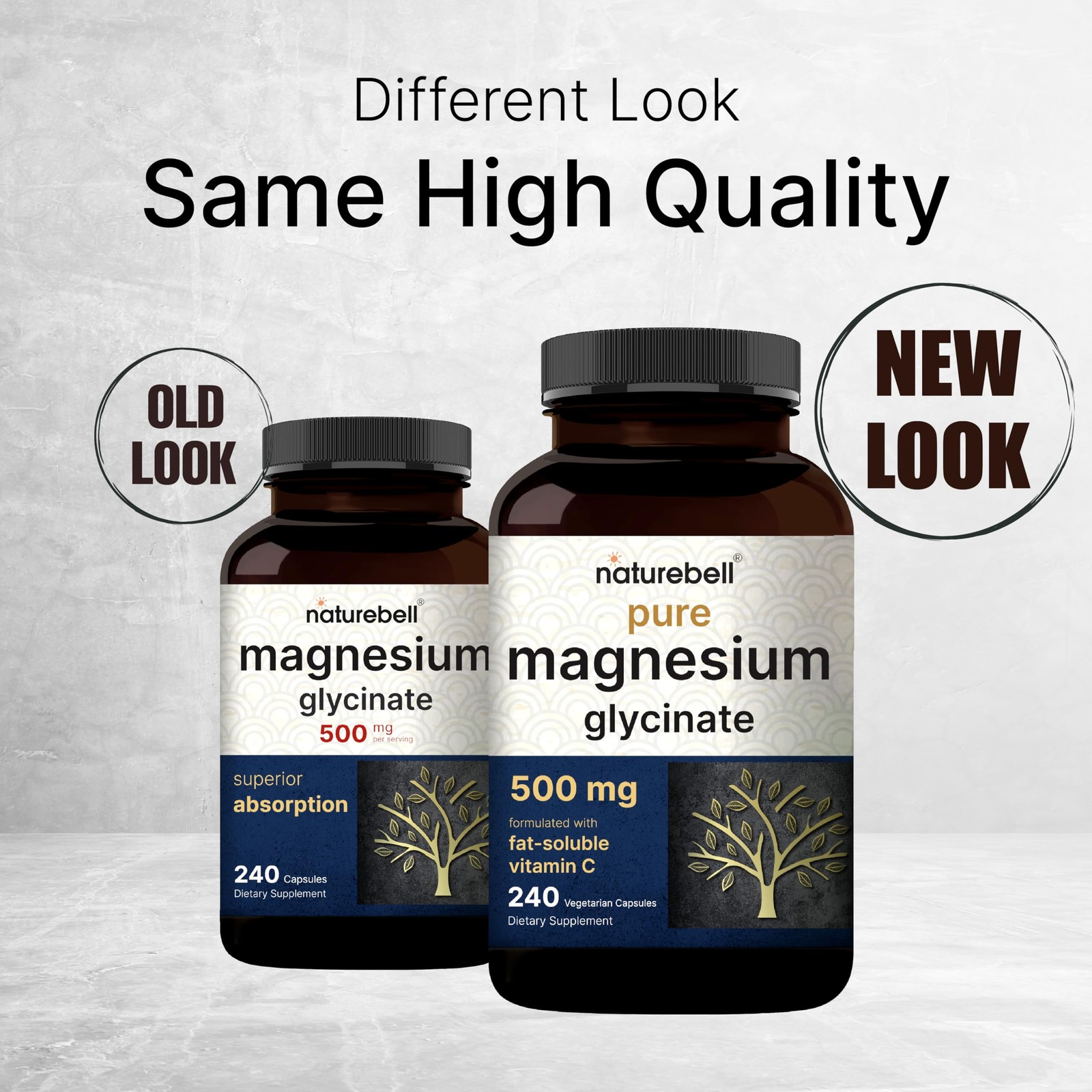 Naturebell Pure Magnesium Glycinate 500mg, 240 Veggie 240 Count (Pack of 1)