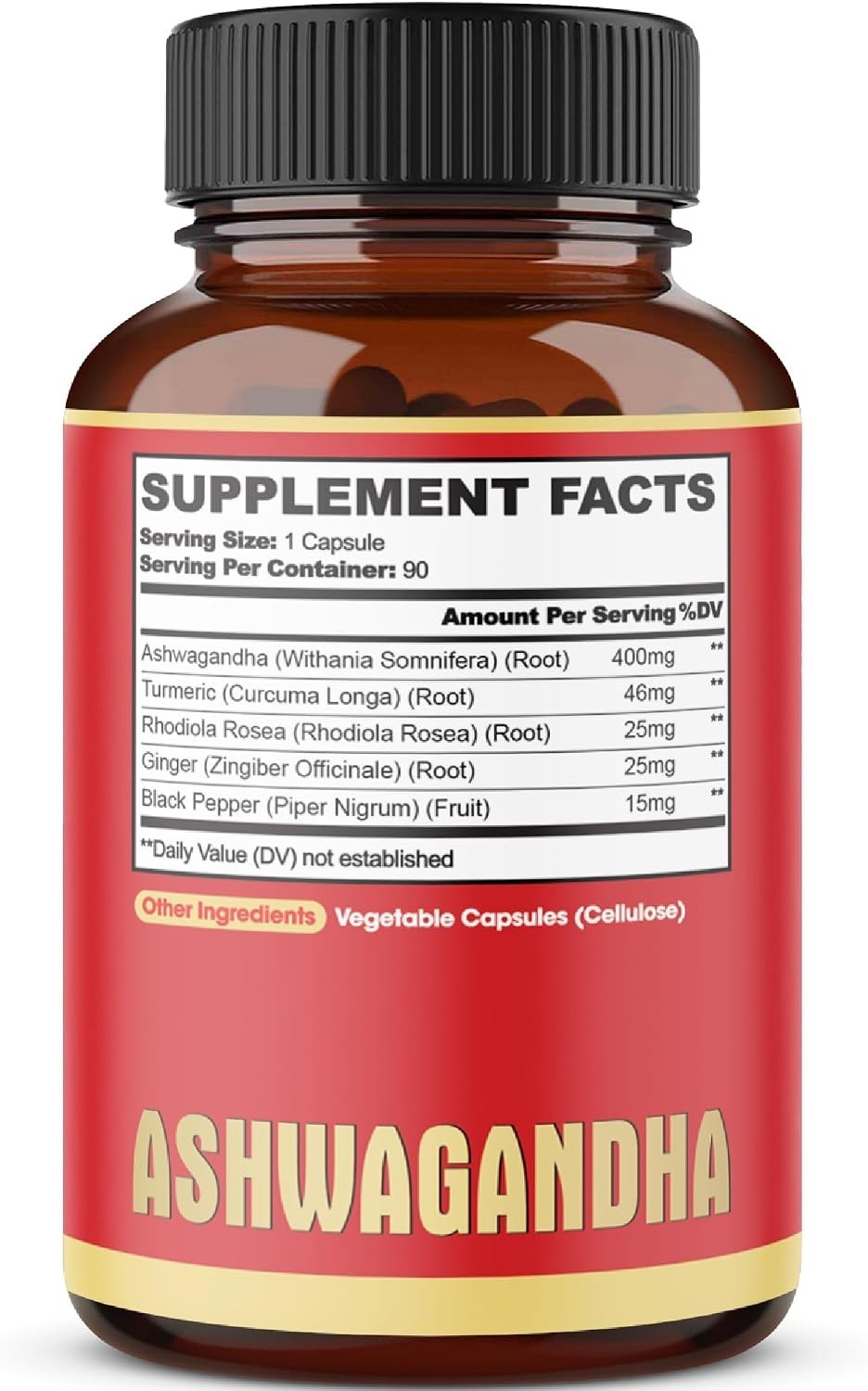 90 Ashwagandha Capsules for Immune Support & Mood Balance, 3- Supply