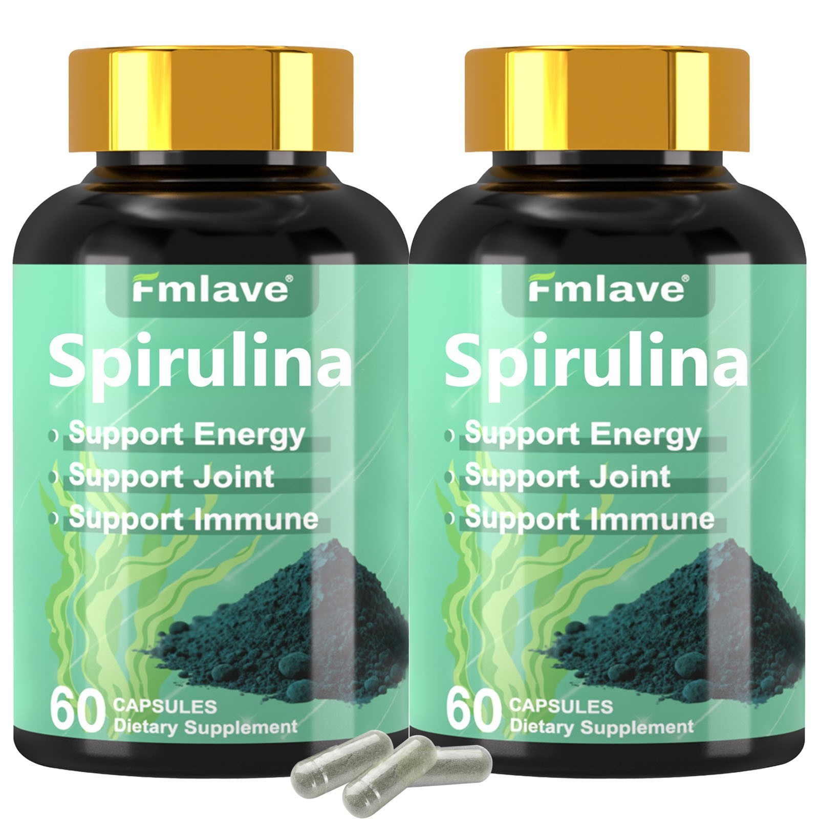 Spirulina 500mg Superfood Immune Support & Energy Booster 60-240 Caps Free Ship