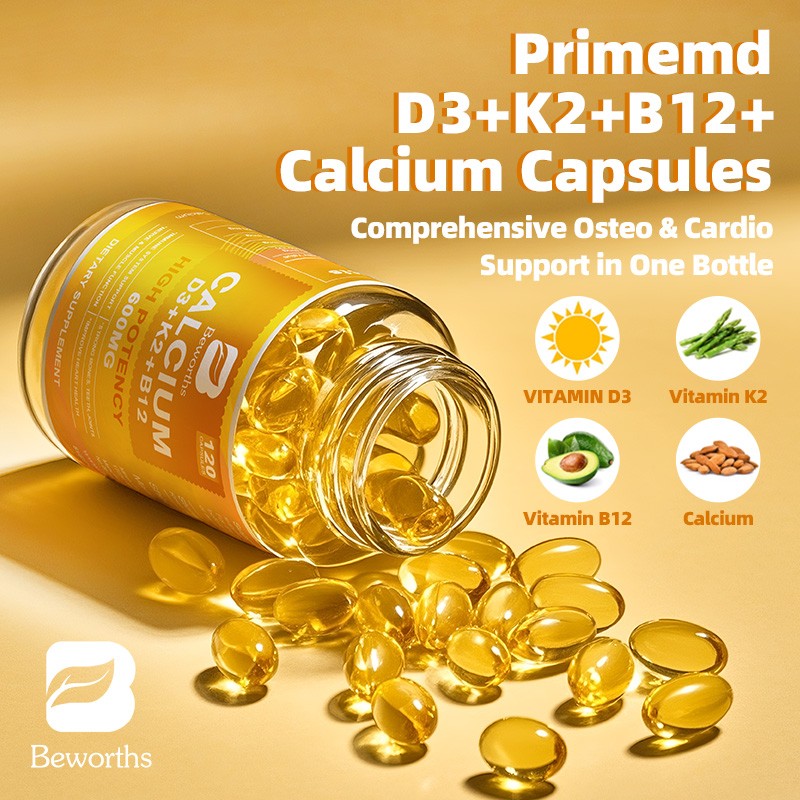 2X 120pcs Potency Calcium Vitamin D3 & K2-Bone Strength, Muscle & Nerve