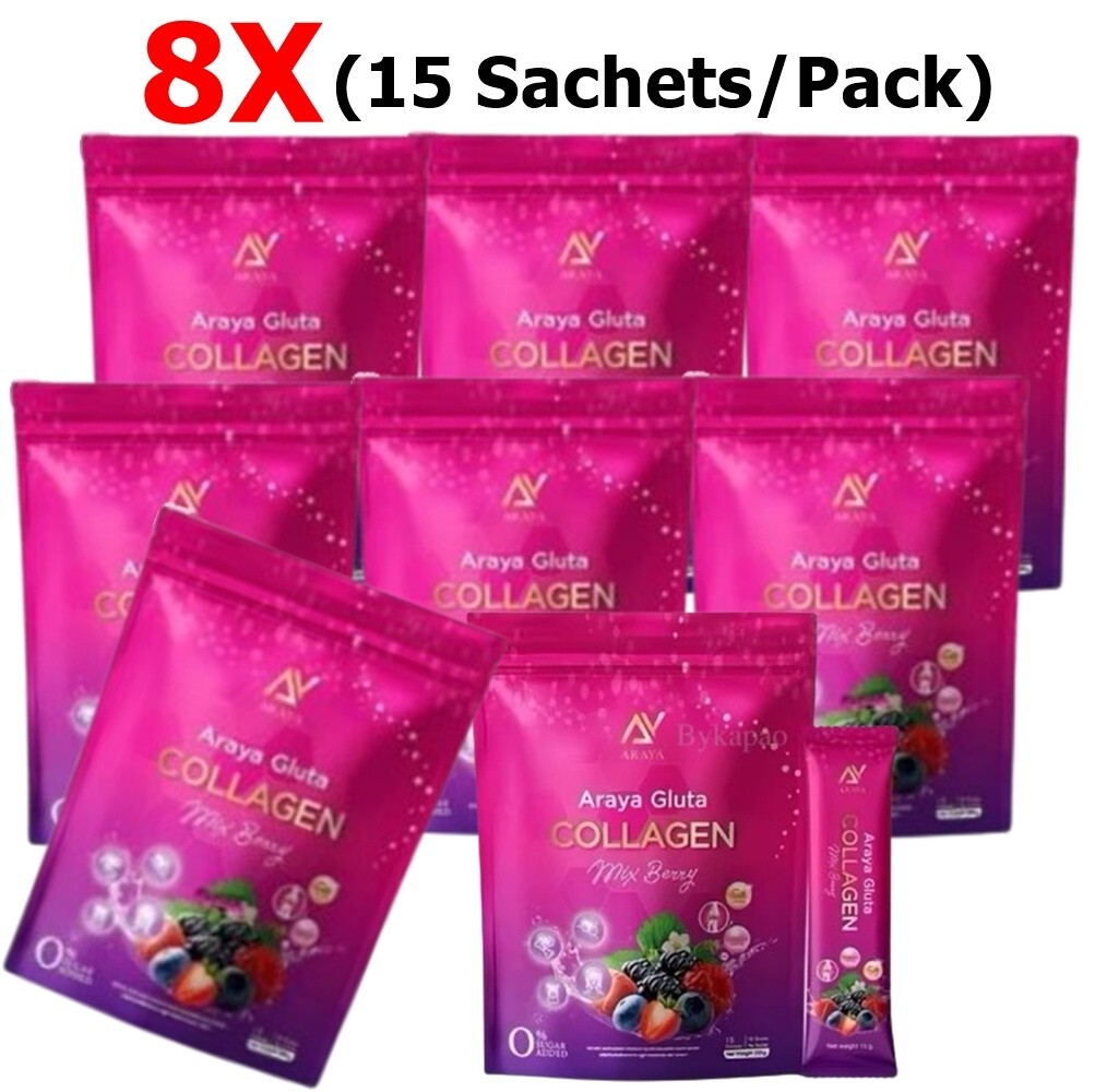 8X Araya Collagen Mix Berry Dietary Supplement Nourish Bones Joints Skin Health
