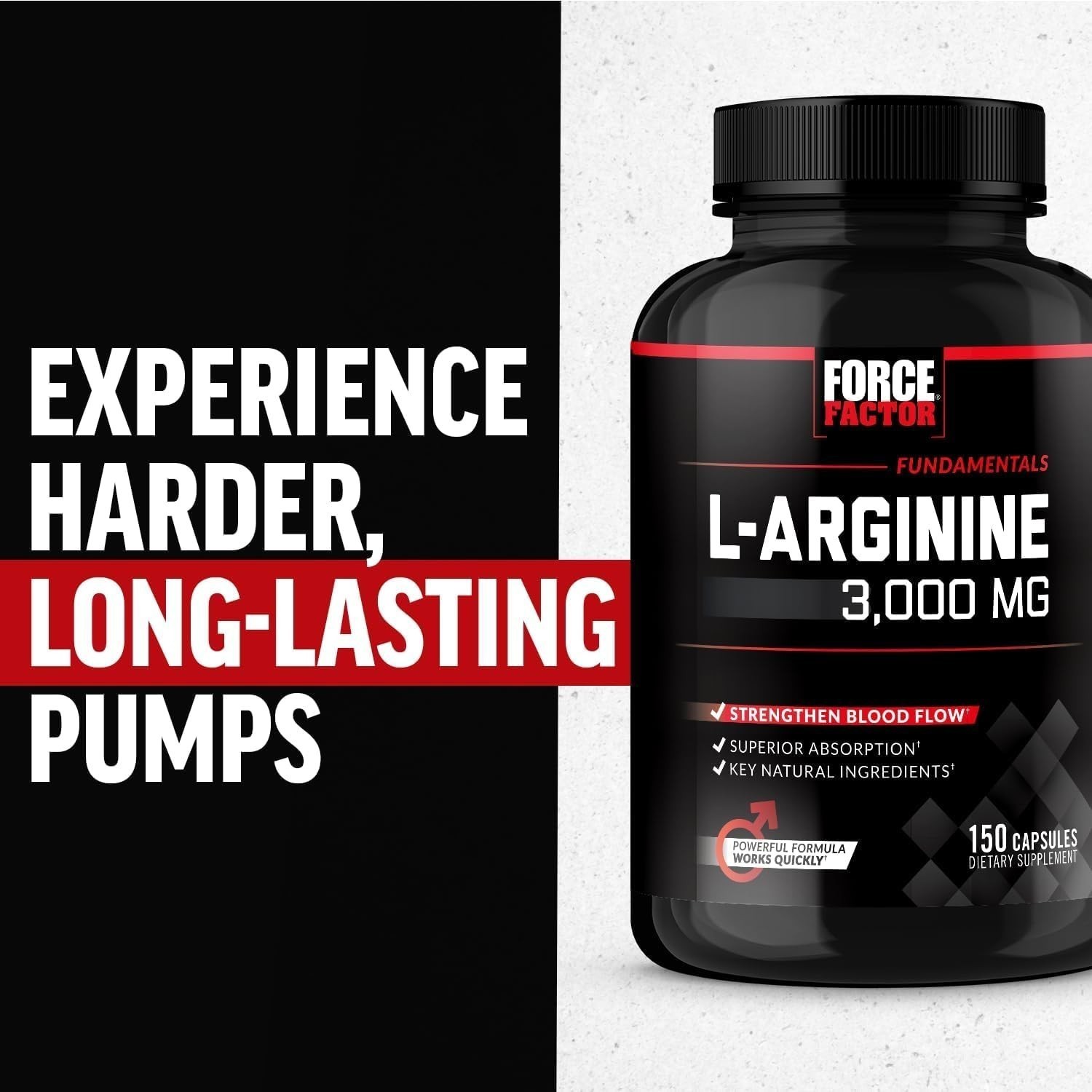 Force Factor L-Arginine 3000 MG, Extra Strength Nitric Oxide & Circulation Boost