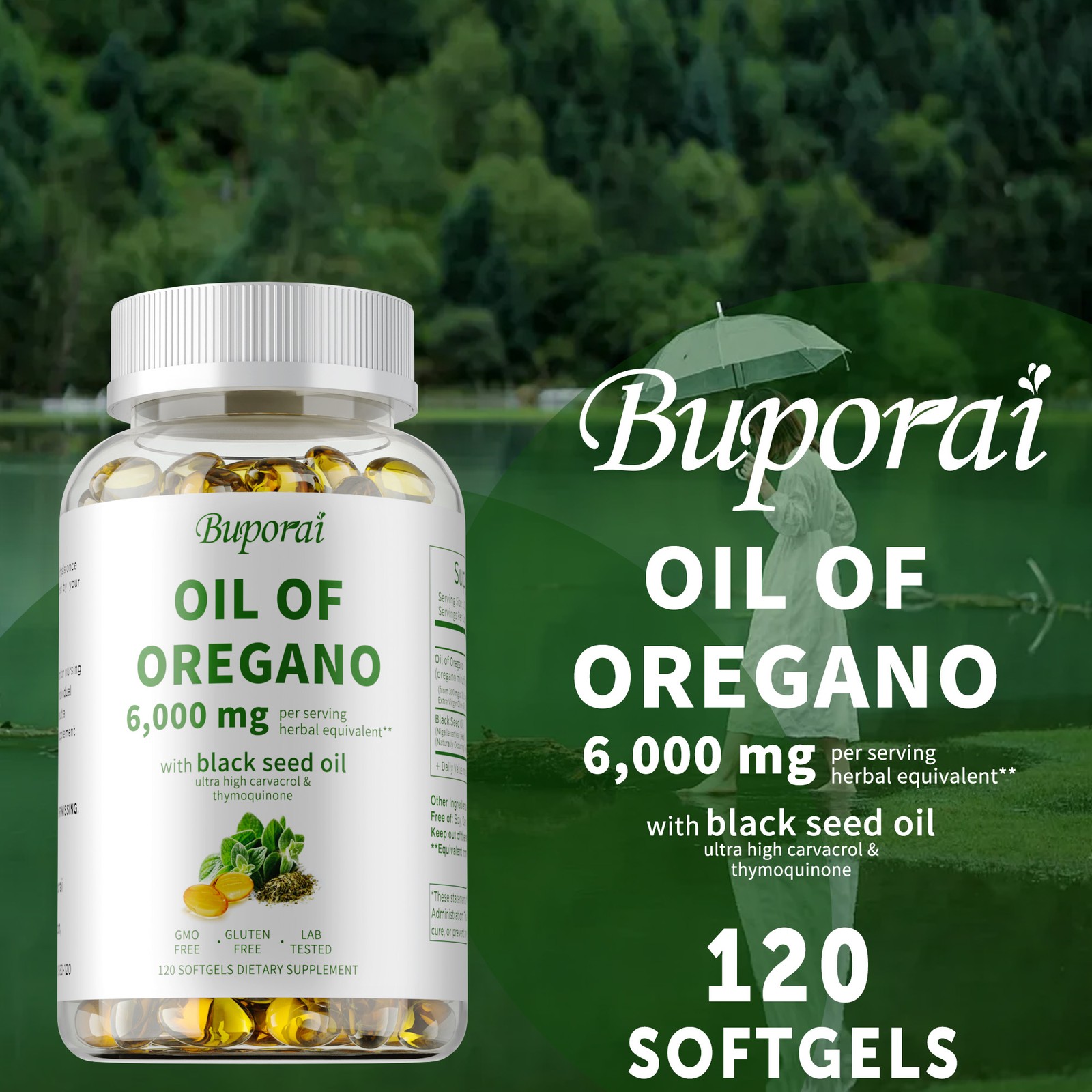 Oil of Oregano 6000mg – Black Seed Oil – Antioxidants, Digestive & Immune Health