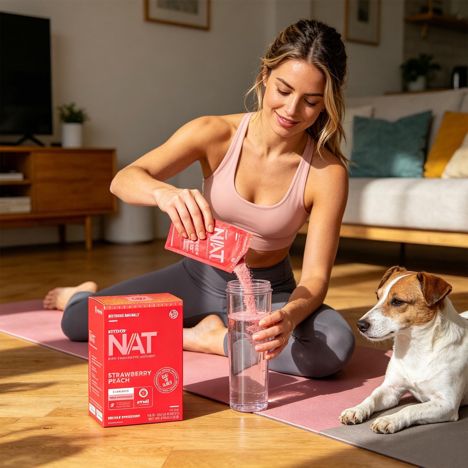 PRUVIT Ketone Drink Keto Nat STRAWBERRY PEACH Charged 20 Pack
