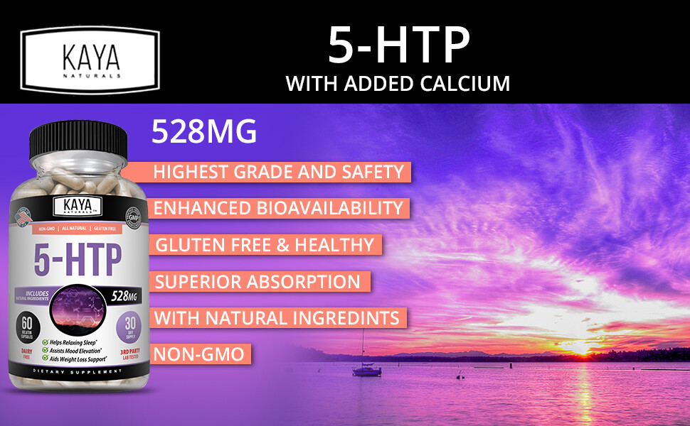 5-HTP 60Ct, Serotonin Support for Sleep and Stress, Supports Weight Loss, 5HTP