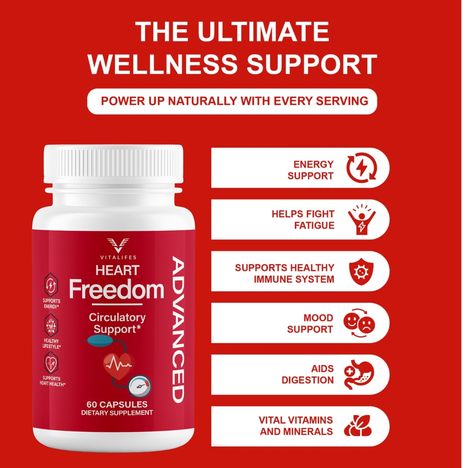 (5 Pack) Heart Freedom Blood Support Pills Managing Blood Sugar & Pressure 300ct