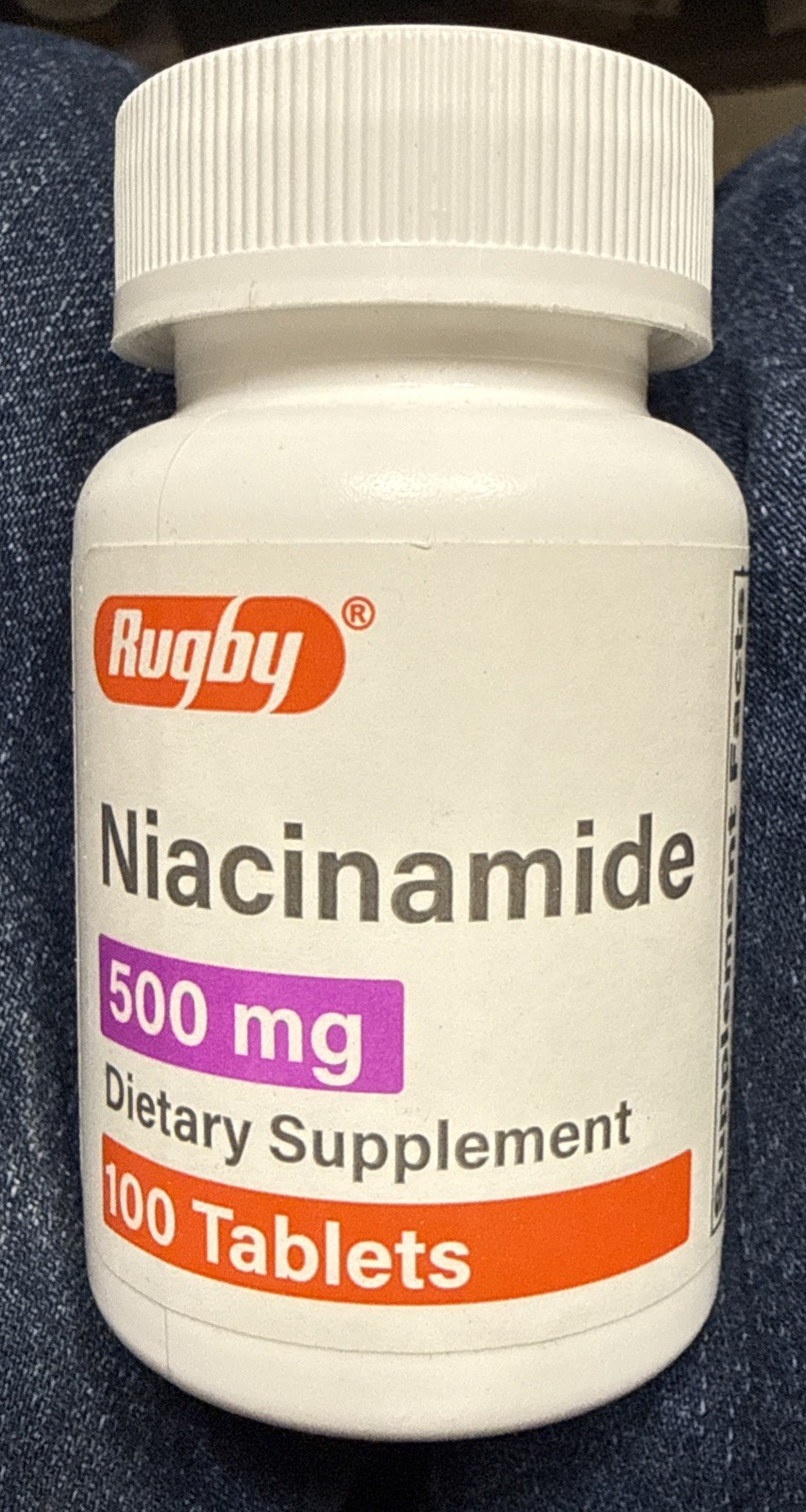 Rugby Niacinamide 500mg 100ct Tablets -Expiration Date 07-2028