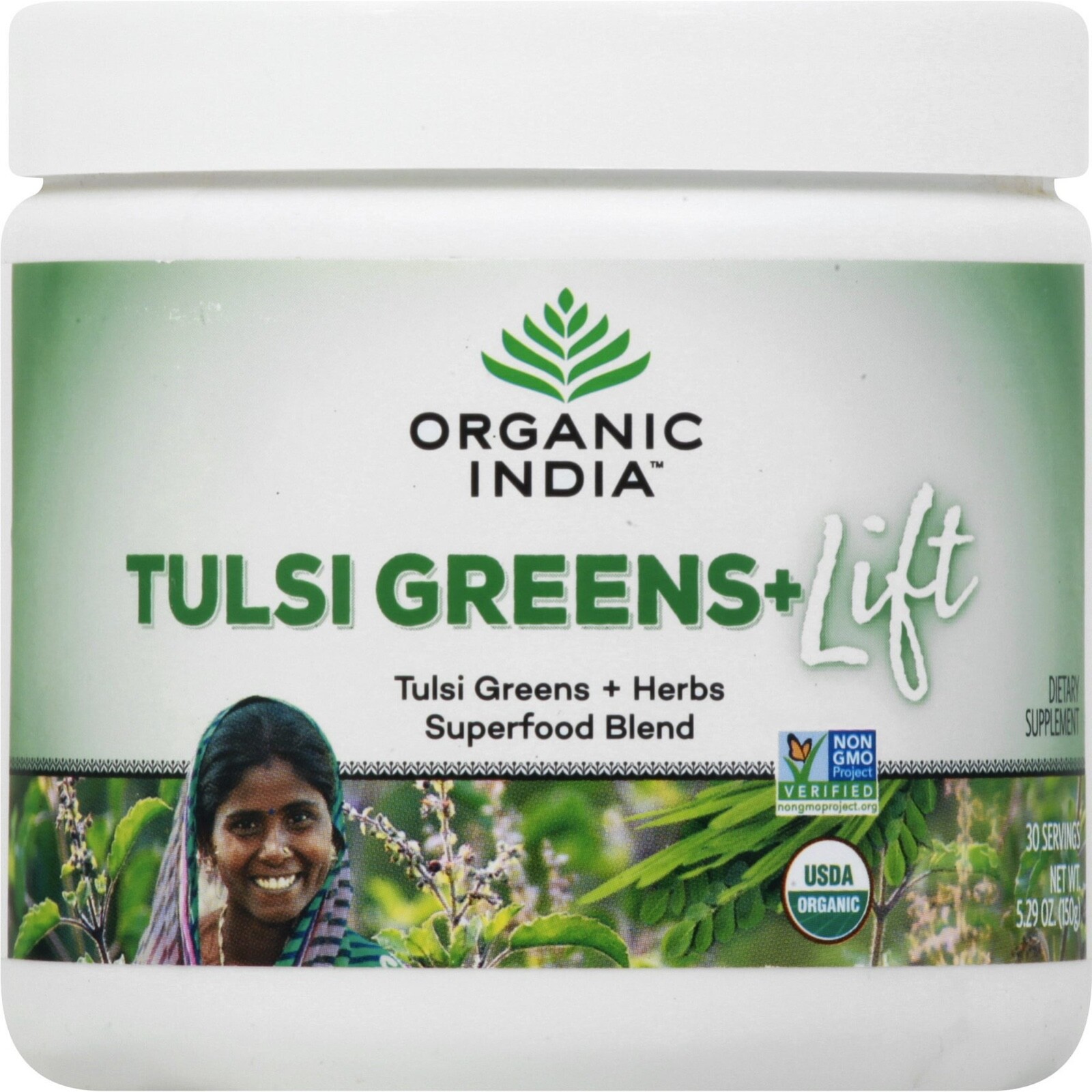Organic India – Tulsi Greens+ Lift Superfood Blend Powder – 5.29 oz