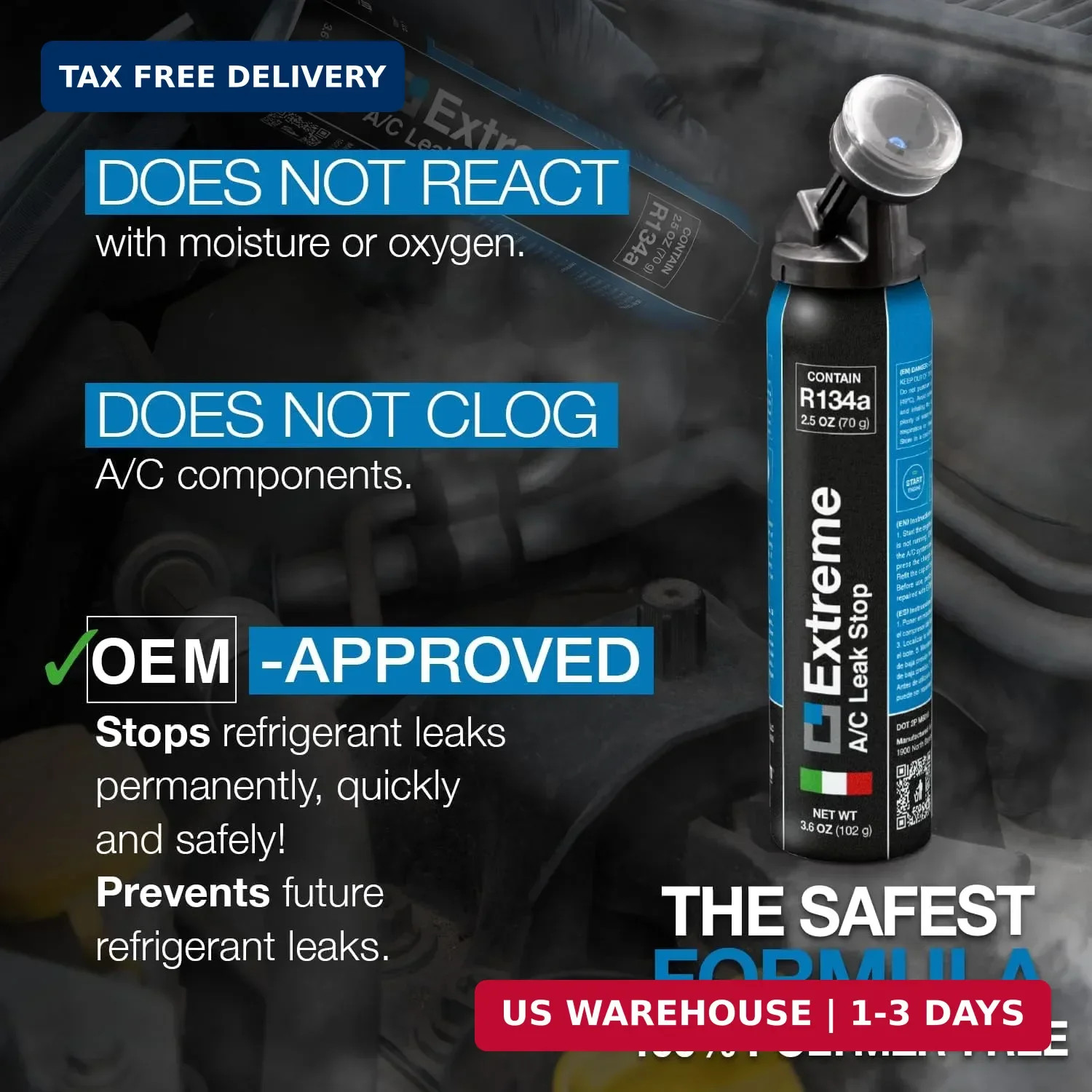 ERRECOM Extreme A/C Leak Stop for Vehicle Systems | 3.6 OZ EXTREME