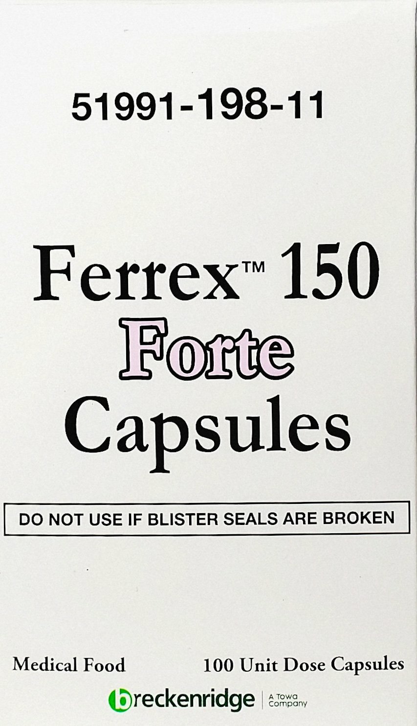 Ferrex 150 Forte Capsules Unit Dose Box 100 Capsules -Expiration Date 06-2024